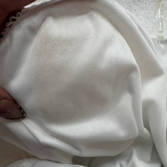 Windsor White Strapless Lace Overlay Maxi Dress Size S/M Padded Cups Stretchy - Picture 9 of 9